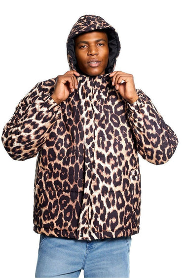 Animal Print Puffer Jacket