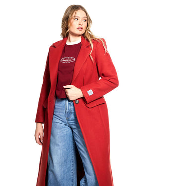 Exposed Dart Structured Coat - Chilli