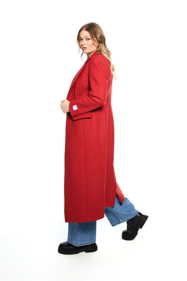 Exposed Dart Structured Coat - Chilli