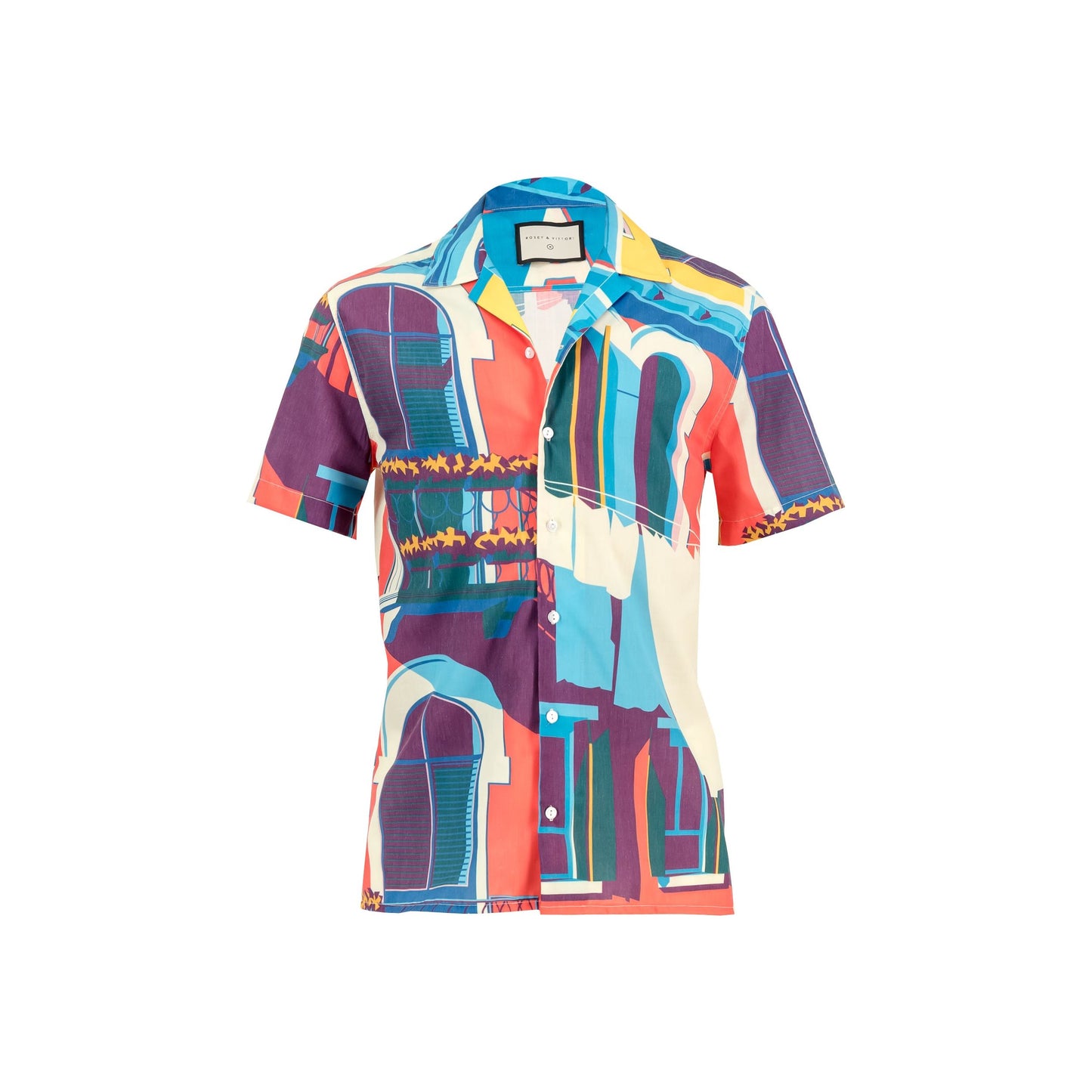 Red Italy Town Print Shirt