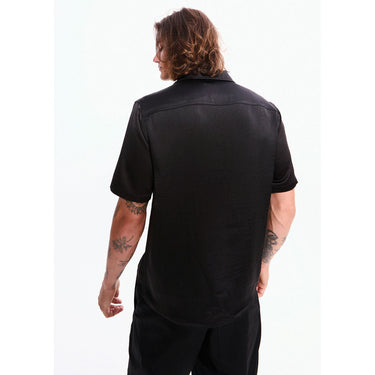 Black Satin Men's Shirt