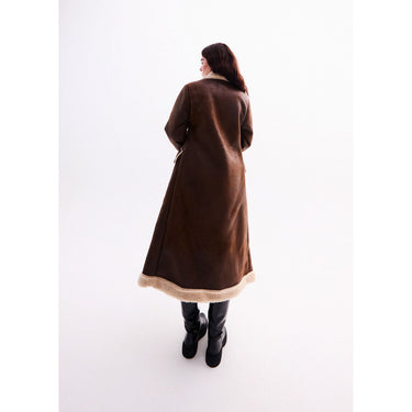 Espresso Brown Faux Fur Coat
