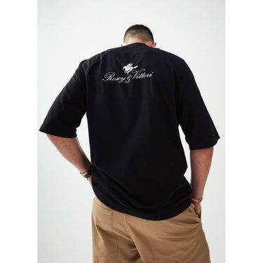 Graphic Piping Tee in Black