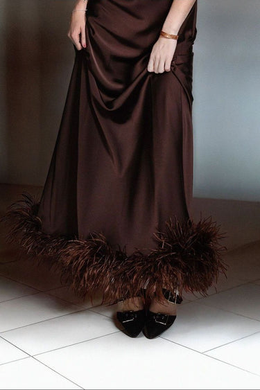 Custom Maxi Bella Feather Dress