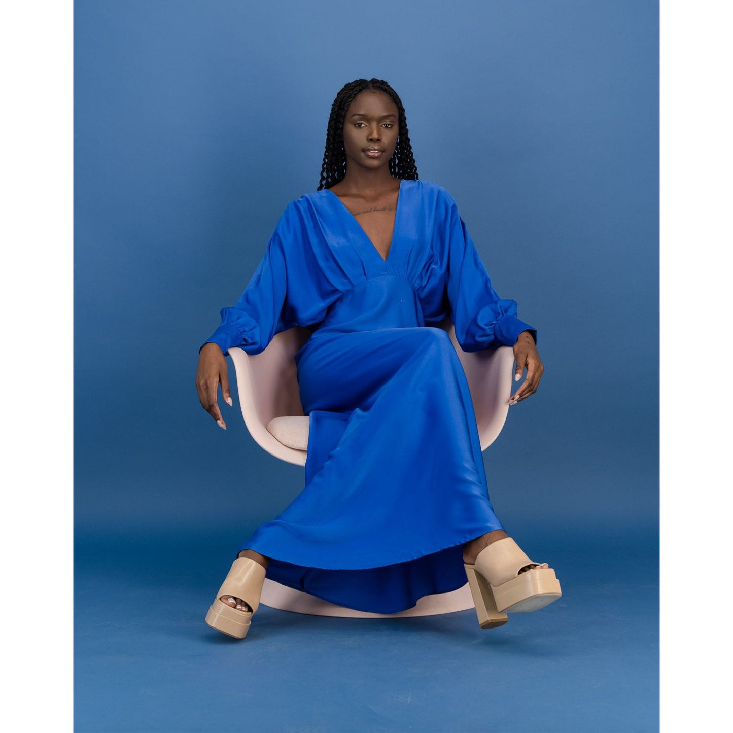 Satin Formal dress in Royal Blue