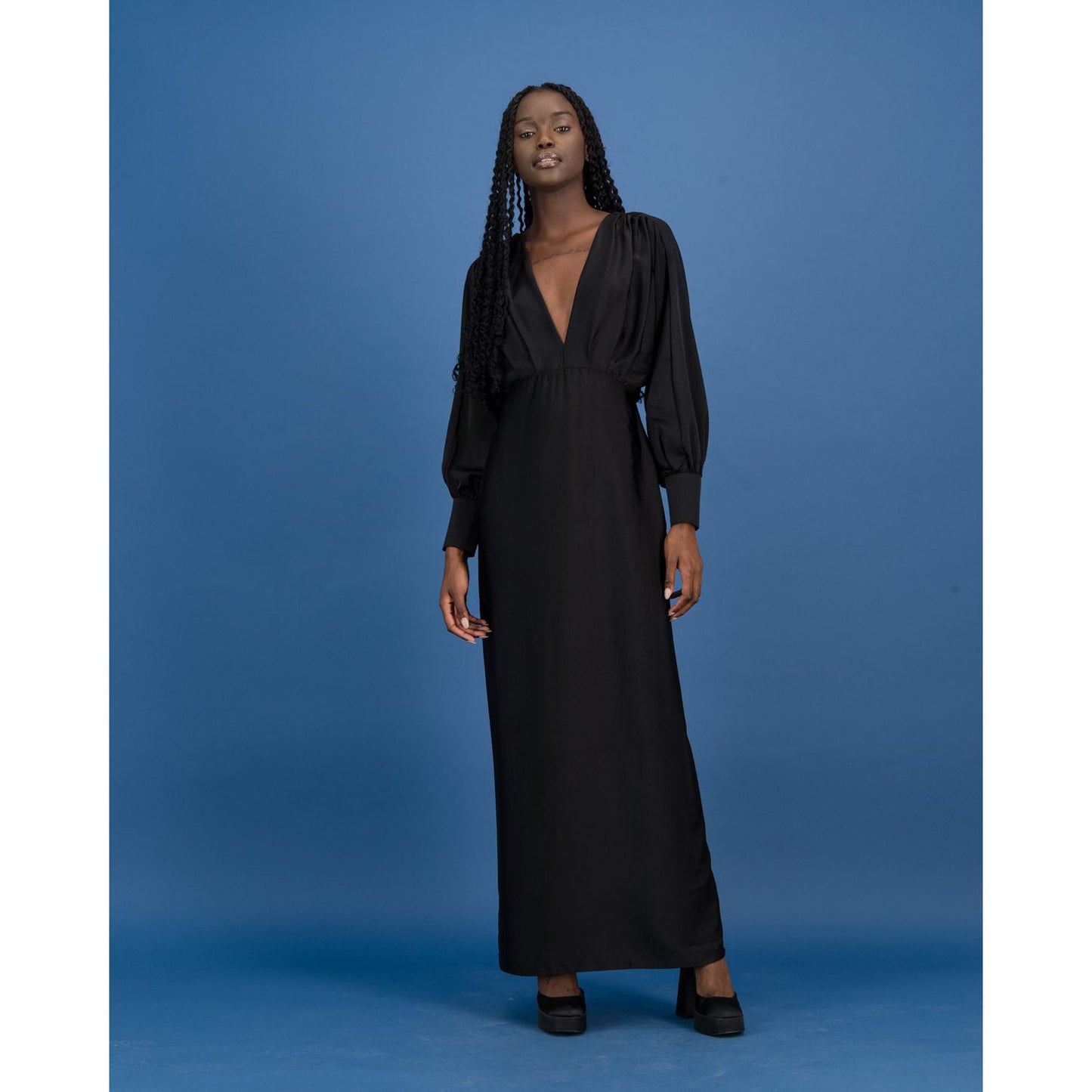 Black Satin Formal Dress