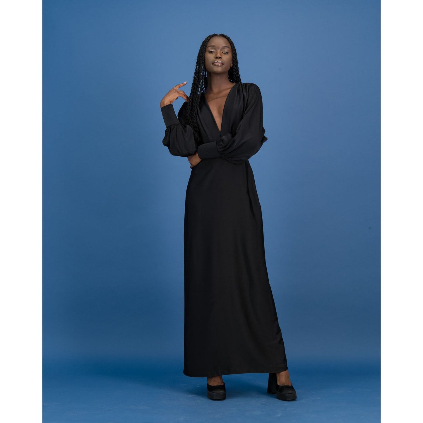 Black Satin Formal Dress