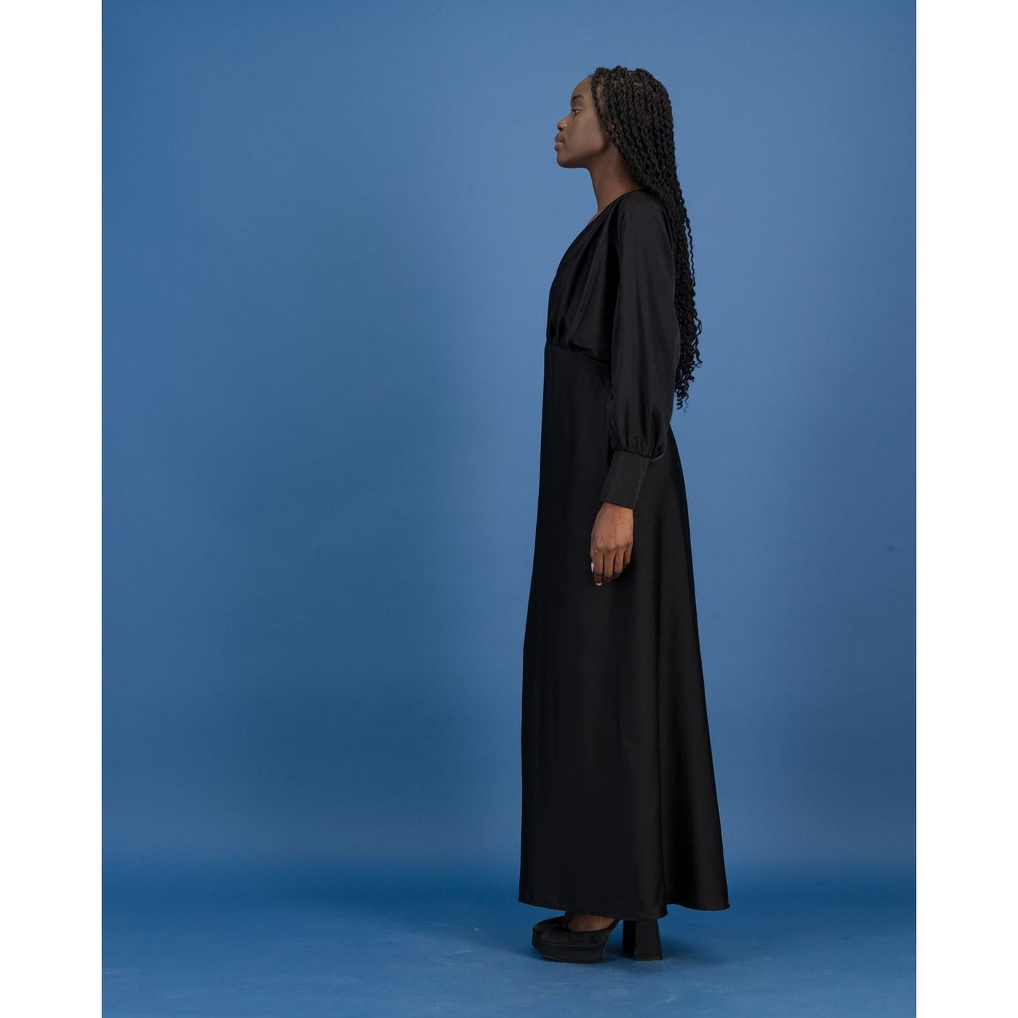 Black Satin Formal Dress