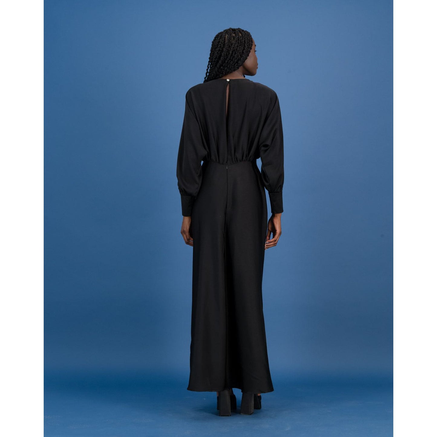 Black Satin Formal Dress