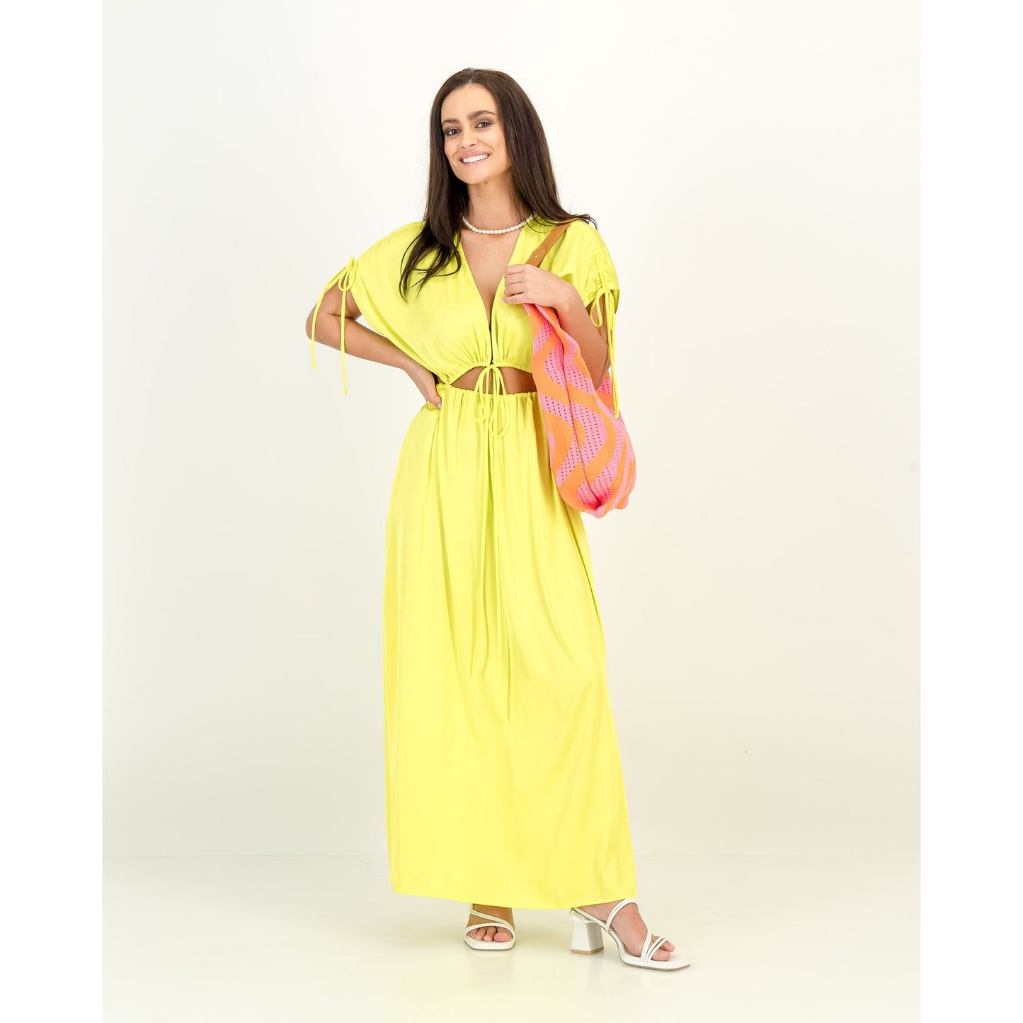 Emilia Cut Out Dress in Lime