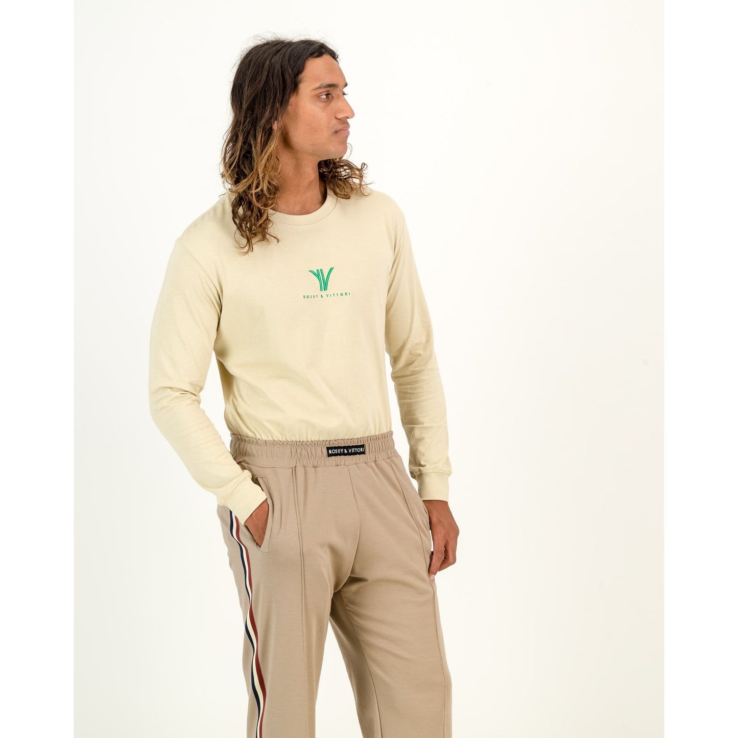 Elasticated Pull On Pants in Stone