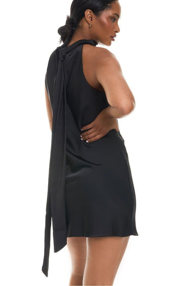 Black Mini Halter Neck Dress