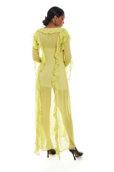 Custom Maxi Ruffle Sheer Dress