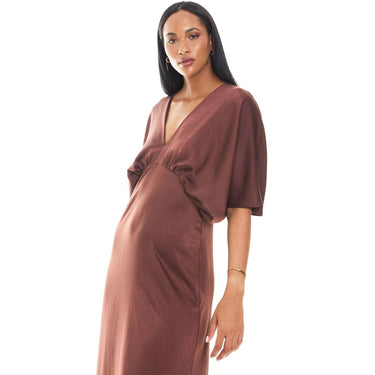 Custom Short Sleeve Satin Formal Dress