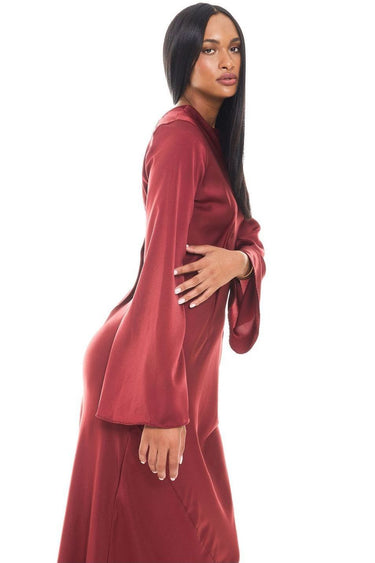 Custom Exposed Dart Satin Dress
