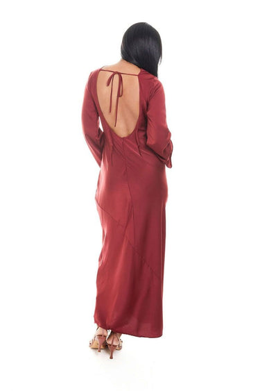 Custom Exposed Dart Satin Dress