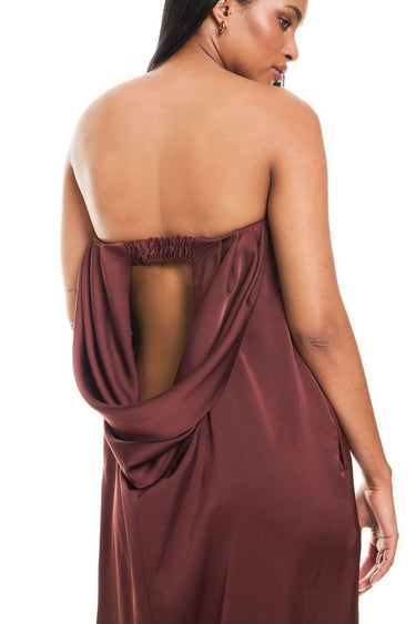 Custom Satin Boobtube Dress with Lace Detail