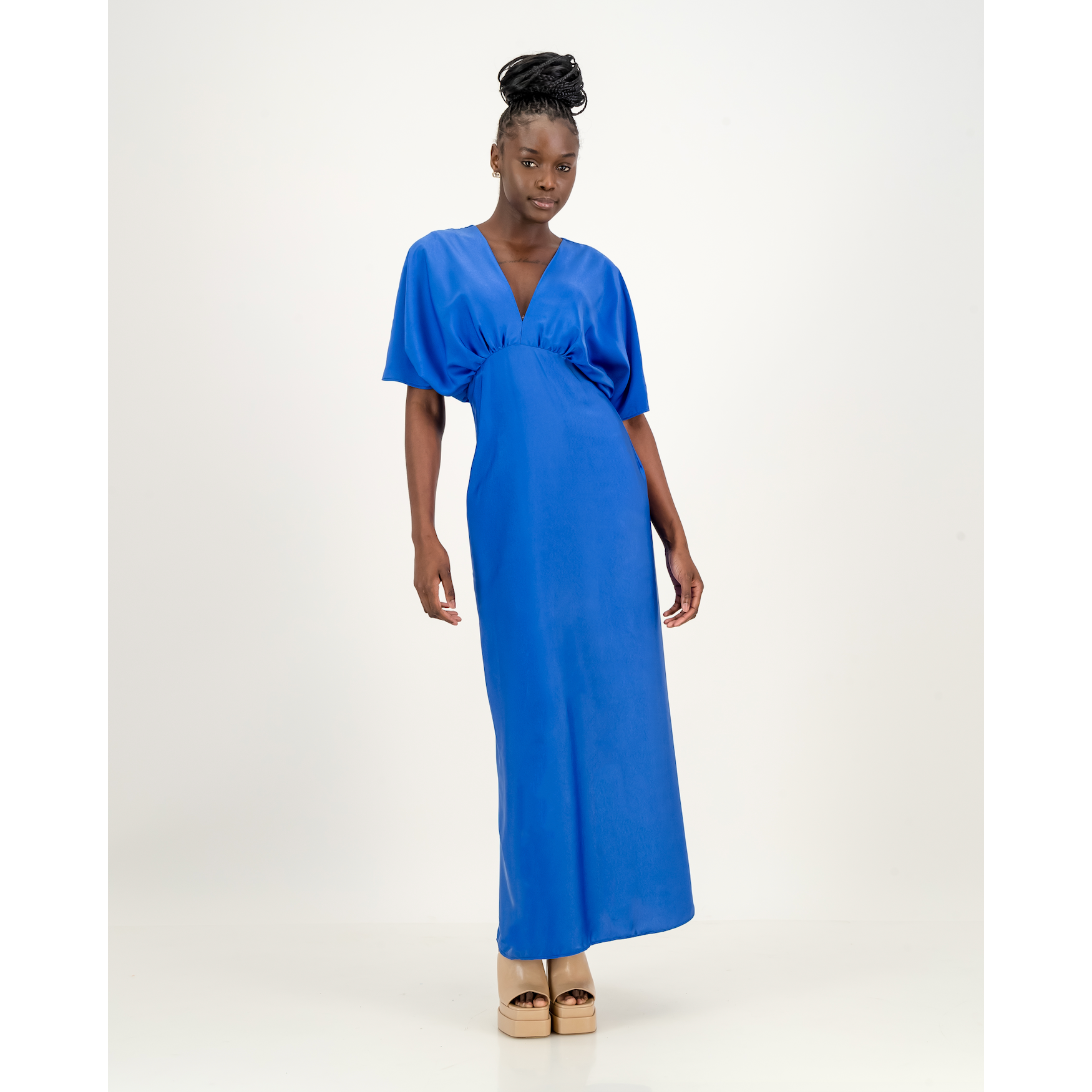 Short sleeve online royal blue dress