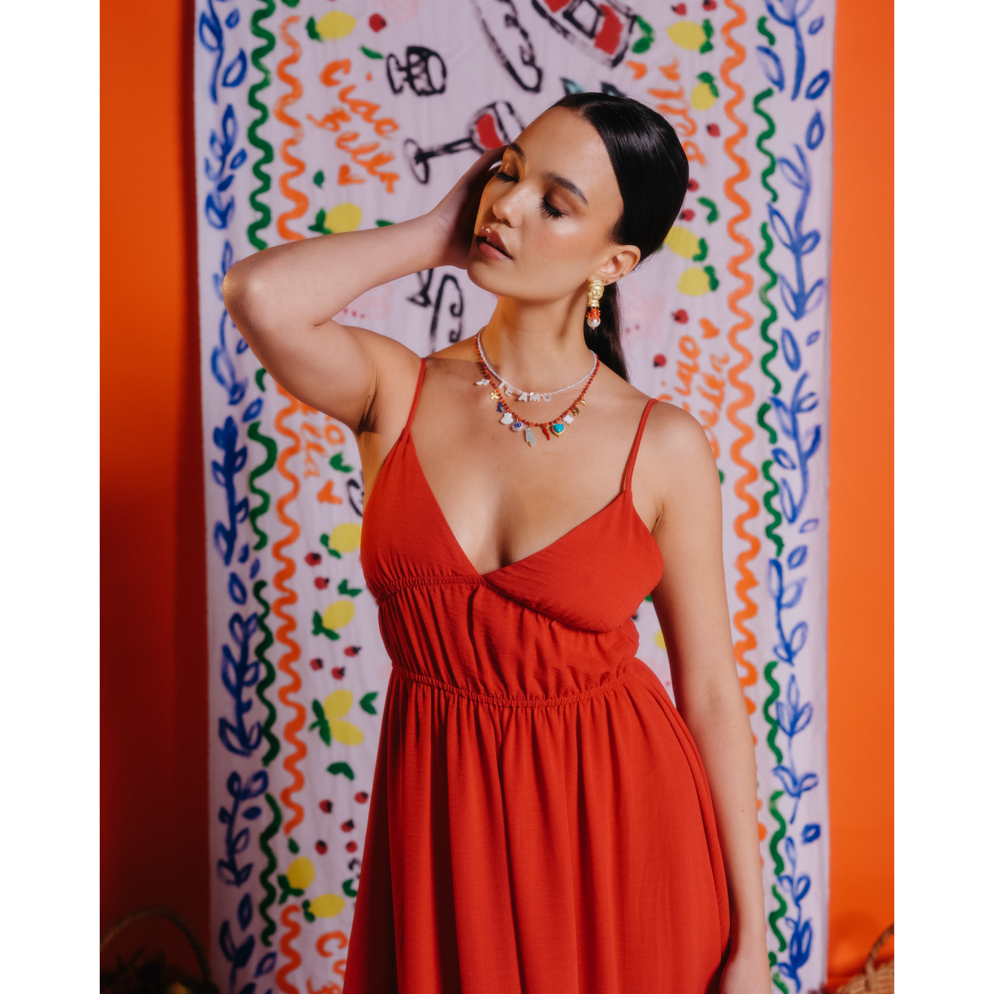 Strappy Dress in Red