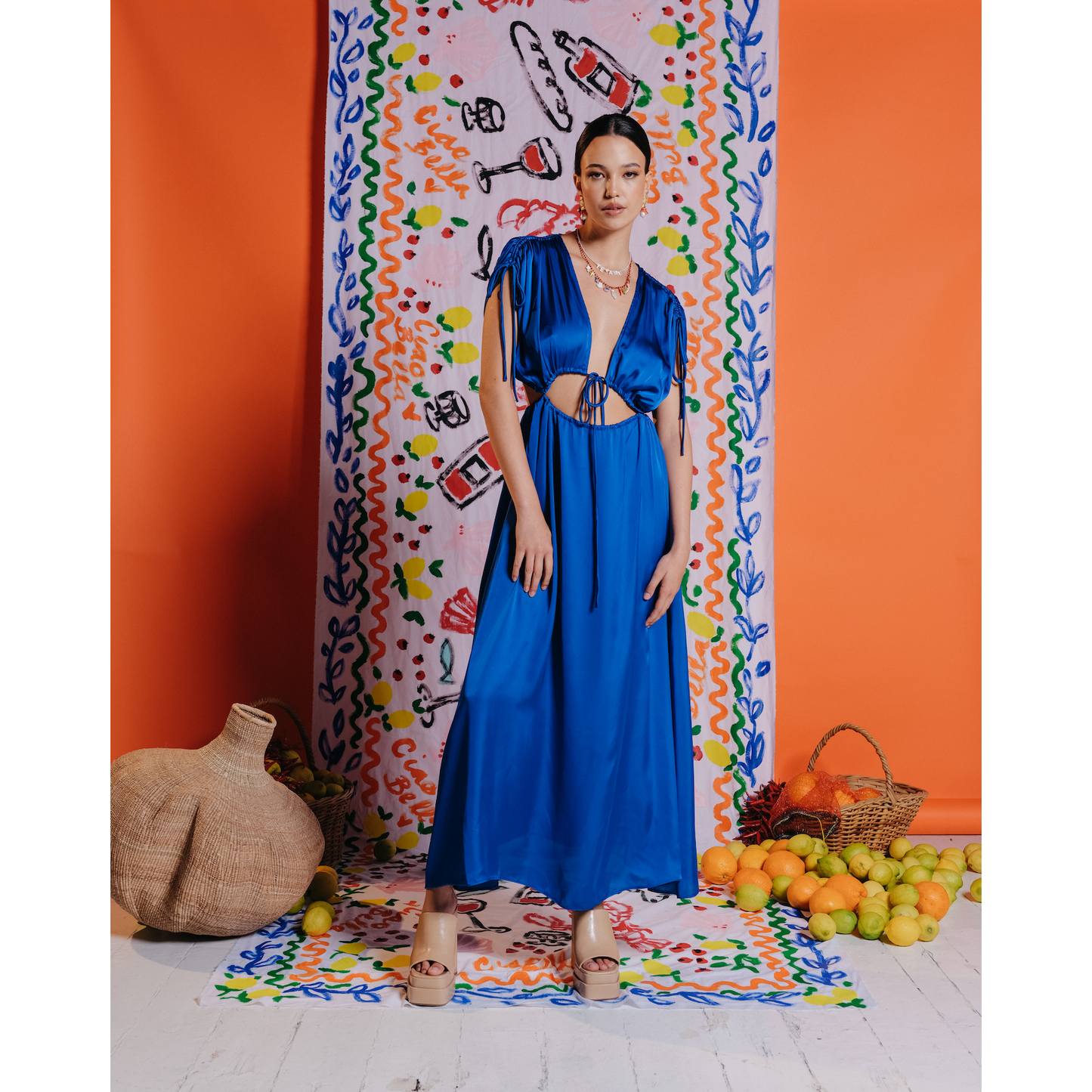 Emilia Cut Out Dress in Royal