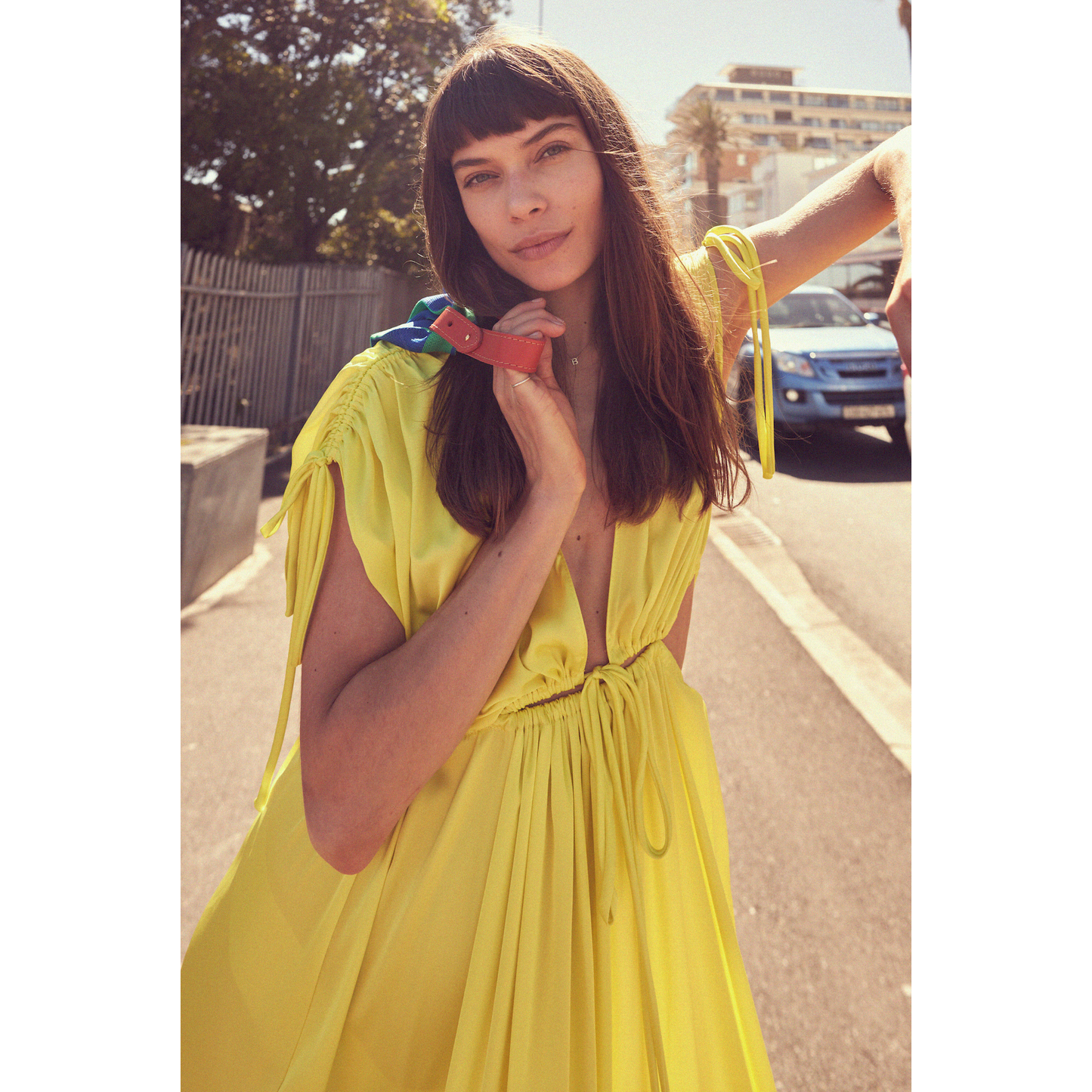Emilia Cut Out Dress in Lime