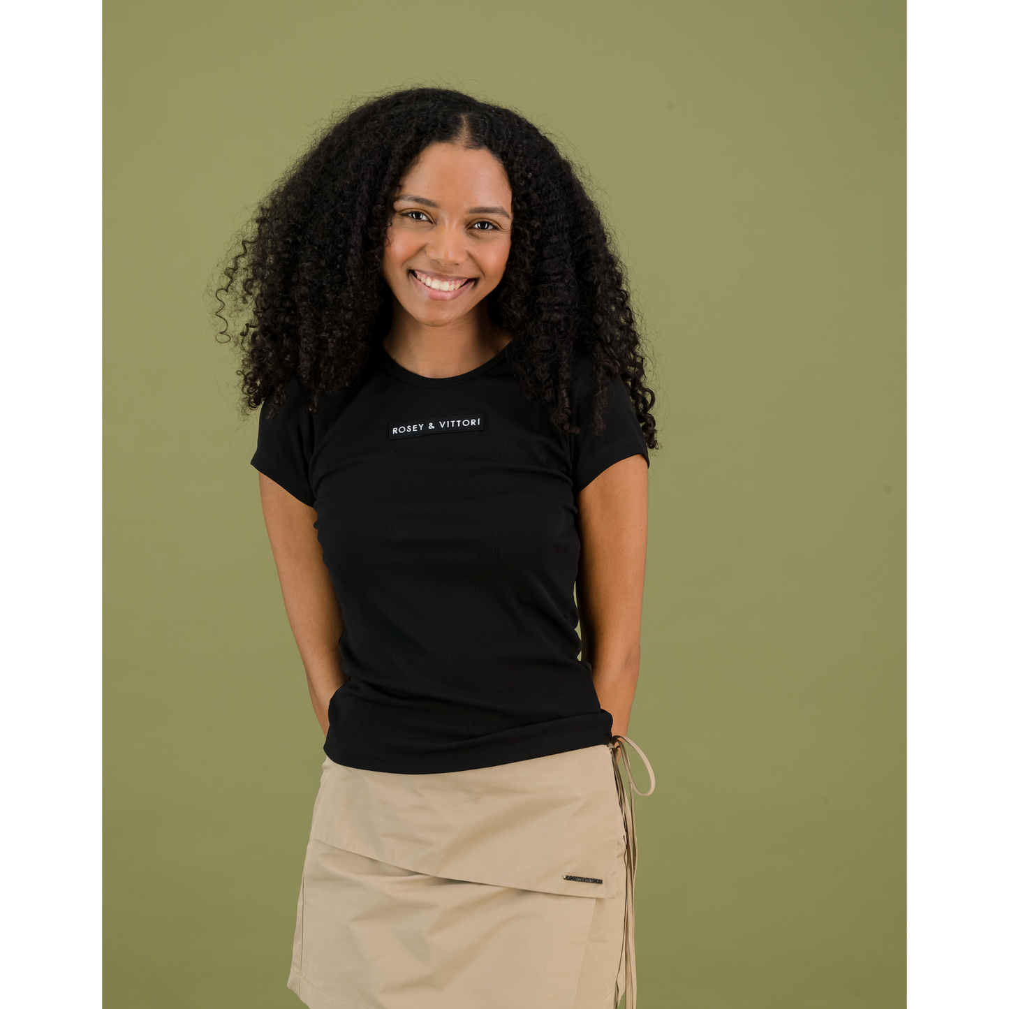 RV Ribbed T-Shirt in Black