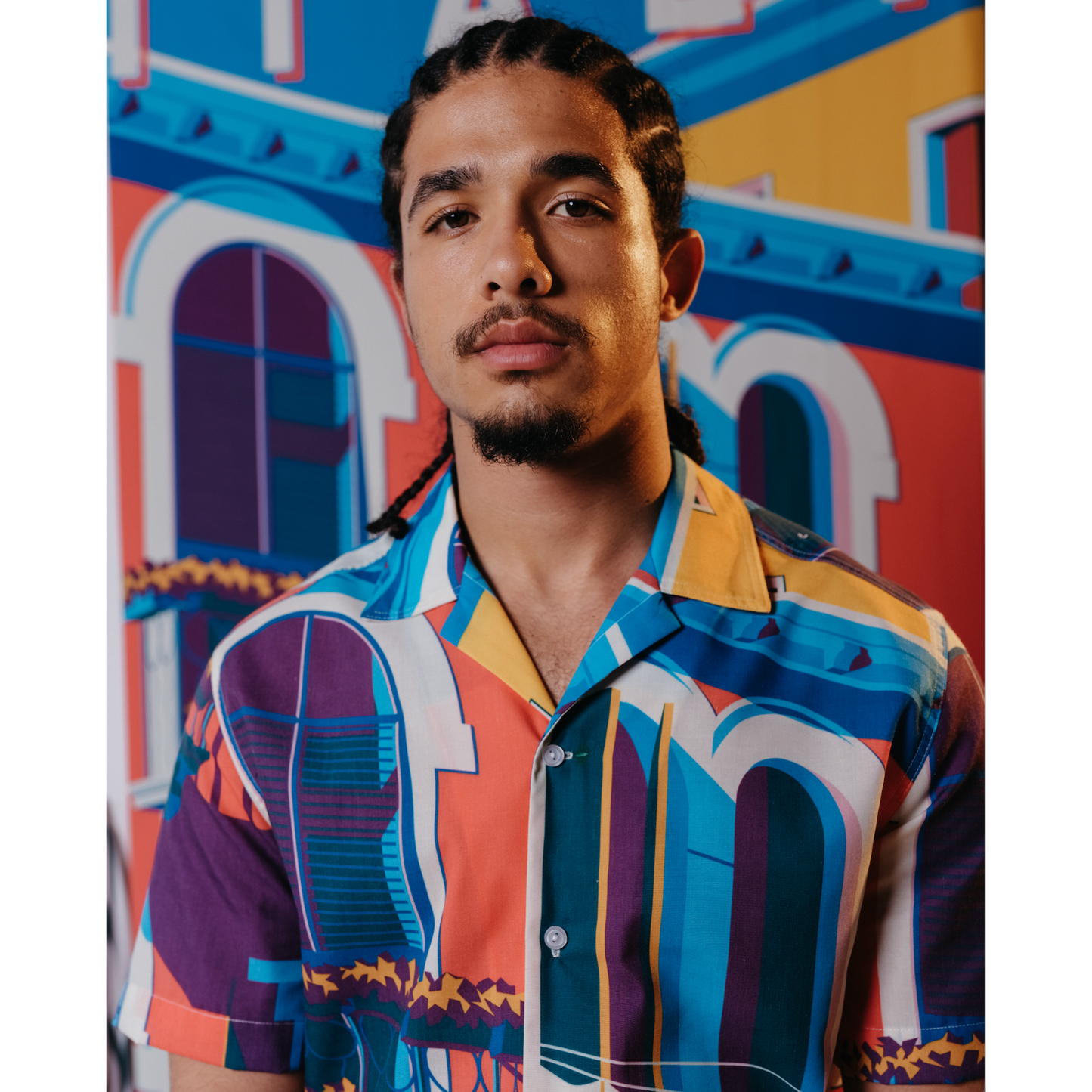 Red Italy Town Print Shirt