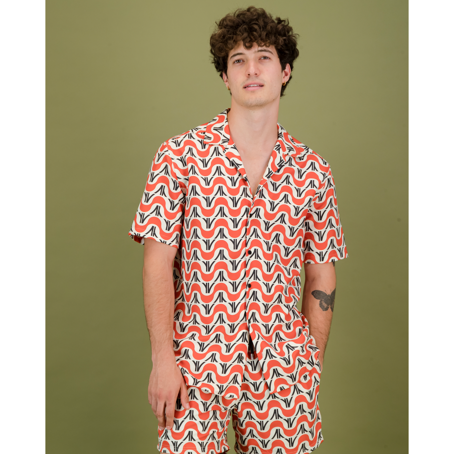 Orange & Cream RV Print Shirt
