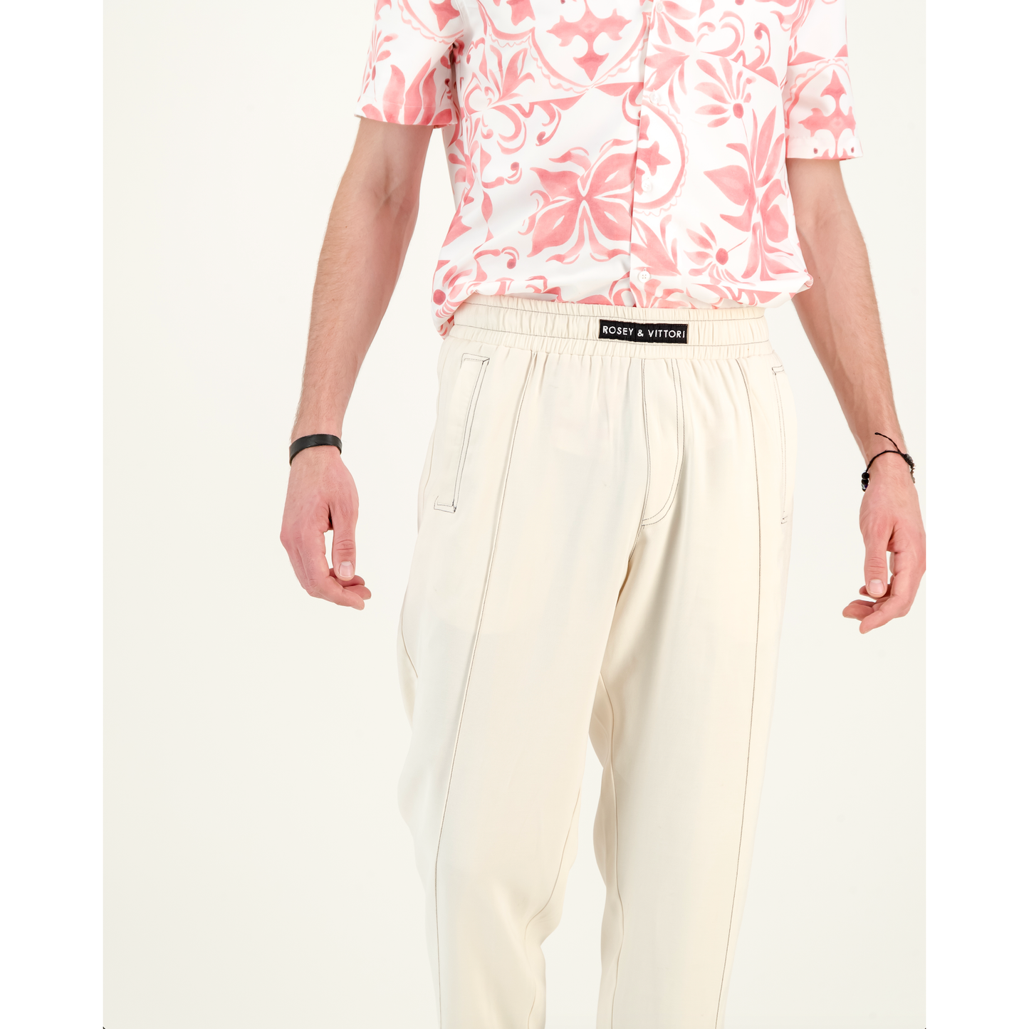 Pull On Pants with Pintuck Detail - Cream