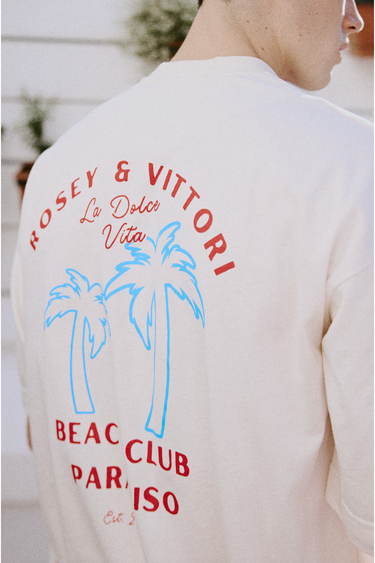 Off White Beach Club Graphic Tee
