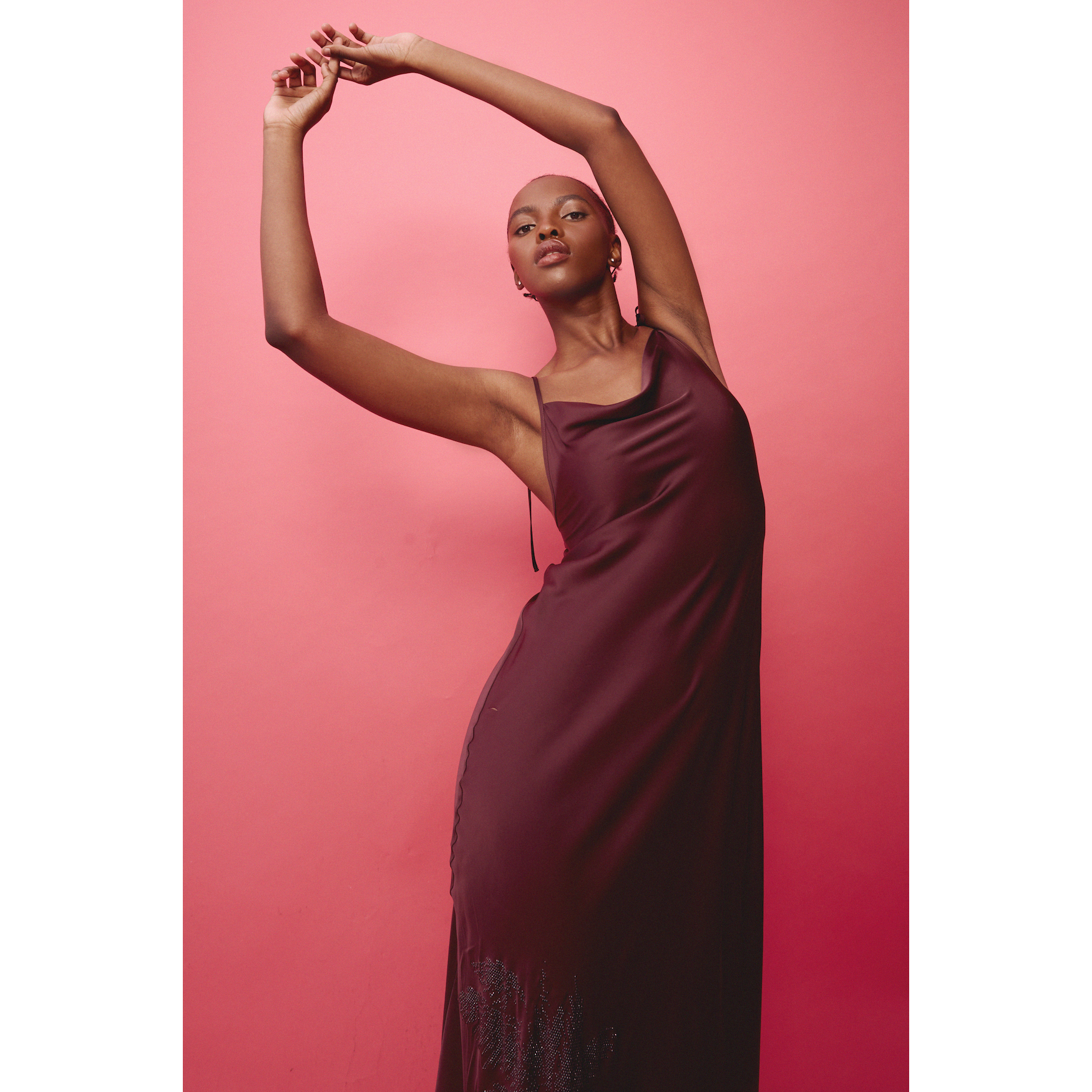 satin diamante dress Self Portrait Brown Satin Diamante Maxi Dress