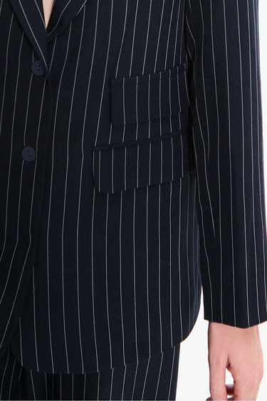 Navy Pinstripe Blazer