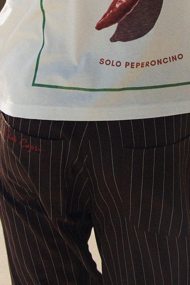 Chocolate Pinstripe Bermuda Shorts