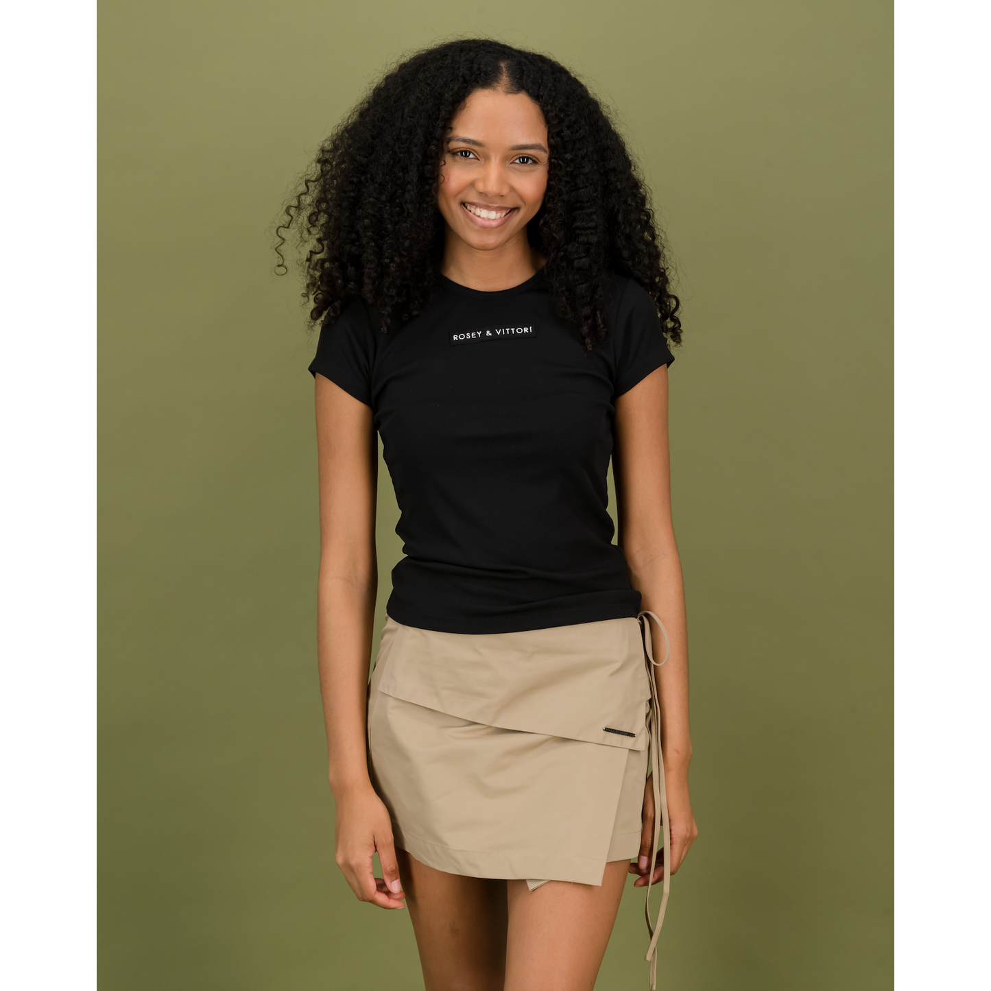 Mini Wrap Skirt in Khaki