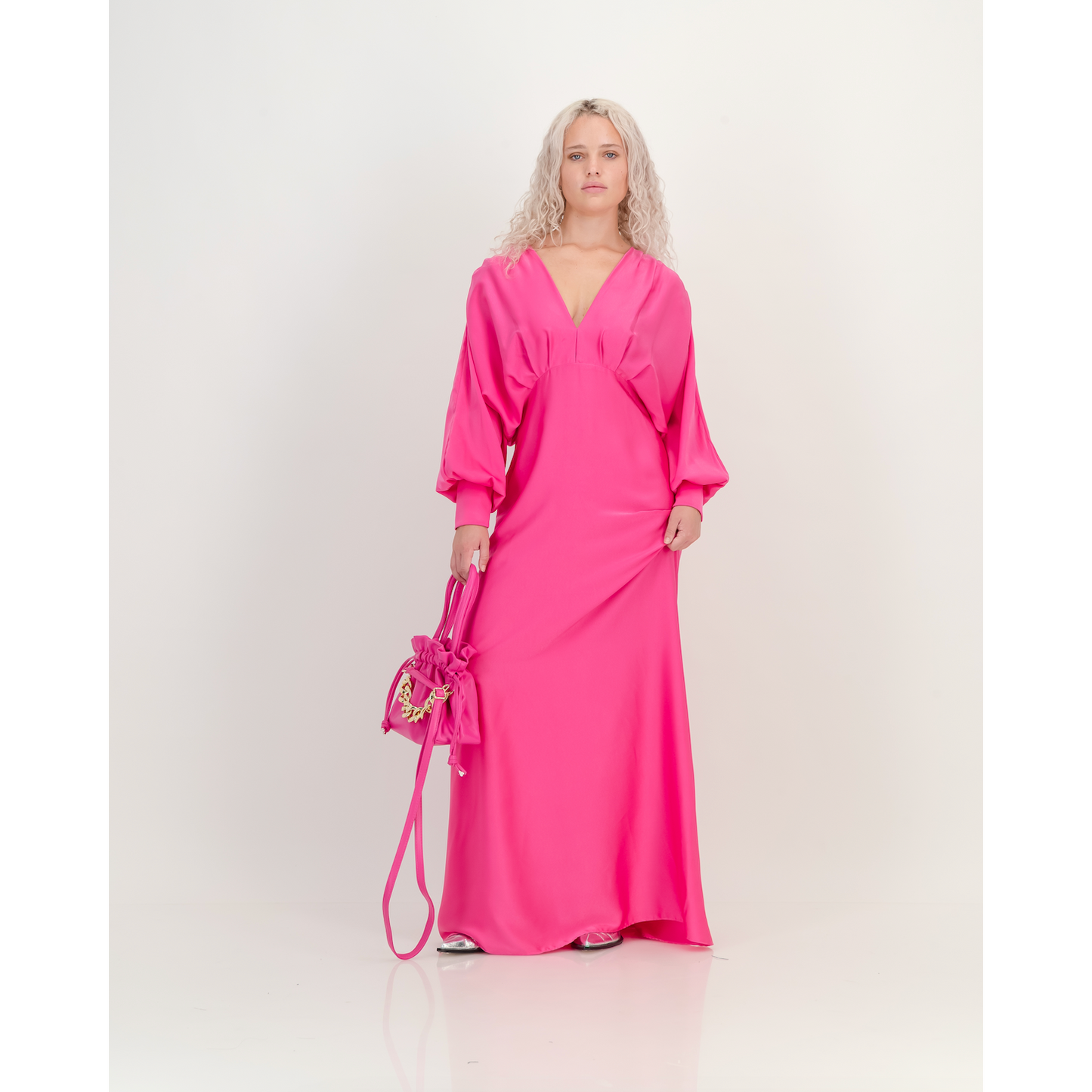 Fuchsia Satin Formal Dress