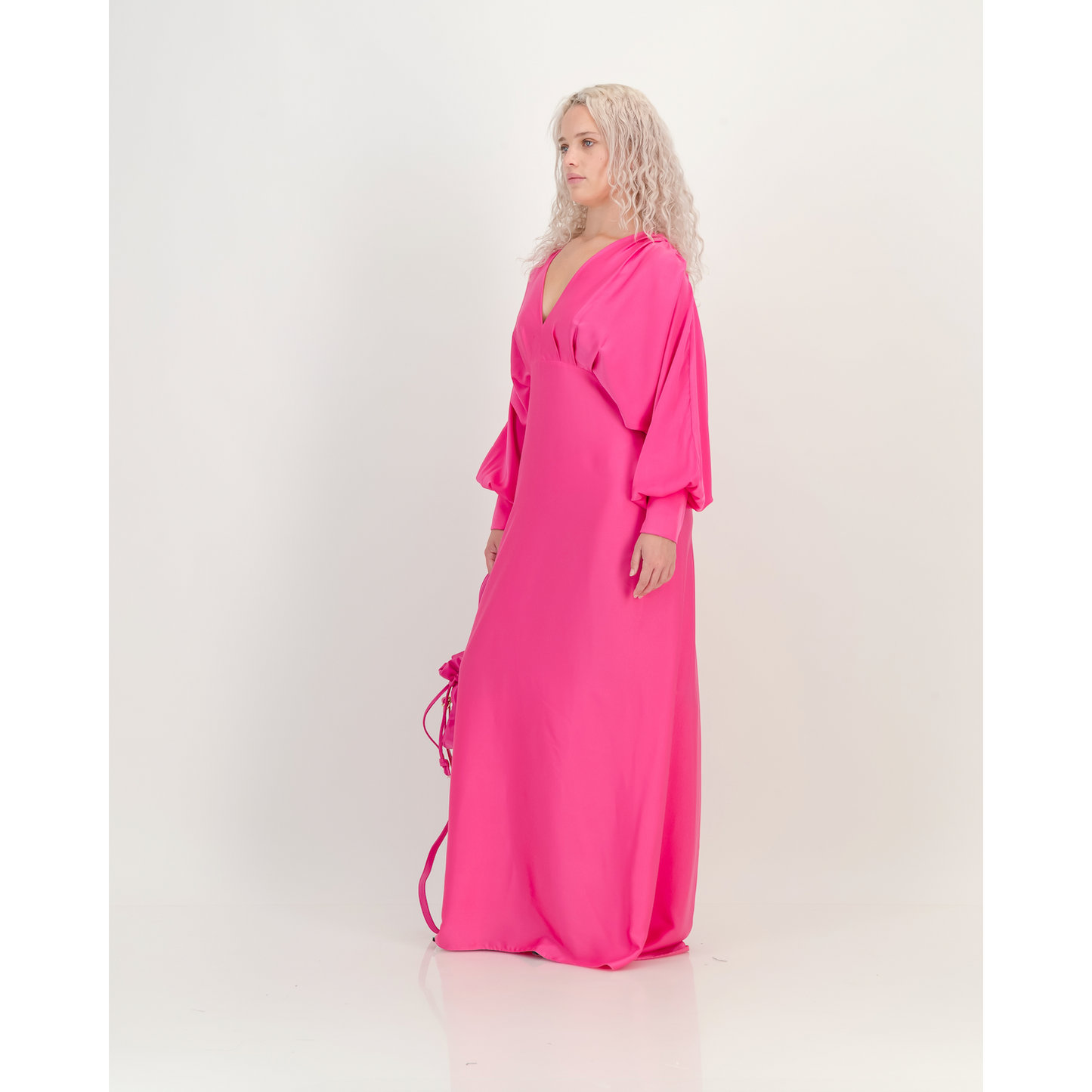 Fuchsia Satin Formal Dress