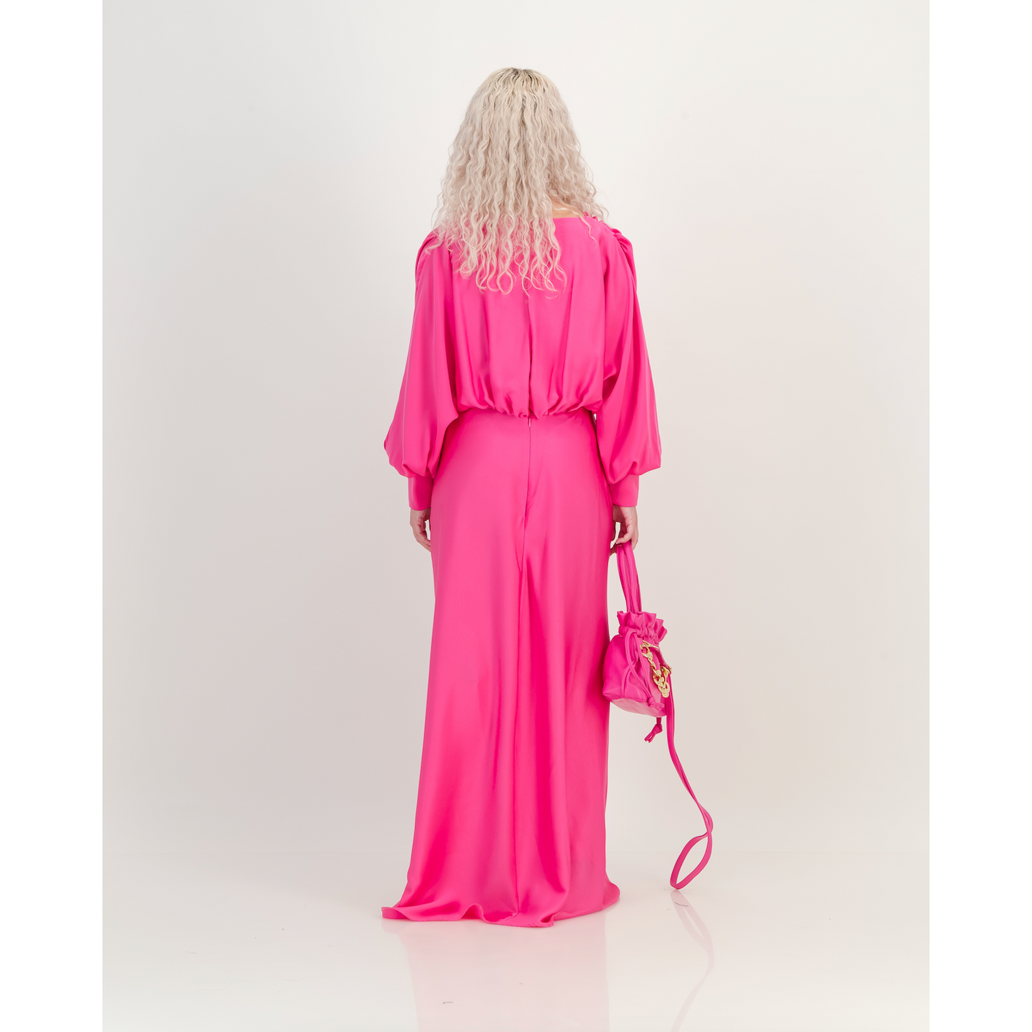 Fuchsia Satin Formal Dress