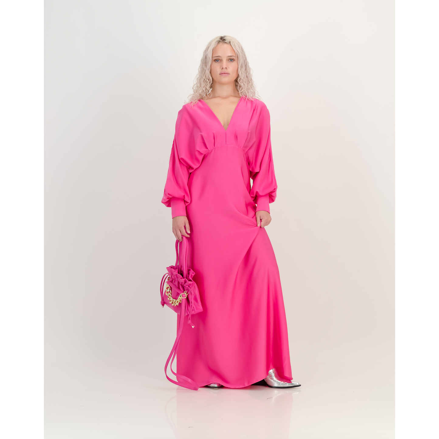 Fuchsia Satin Formal Dress