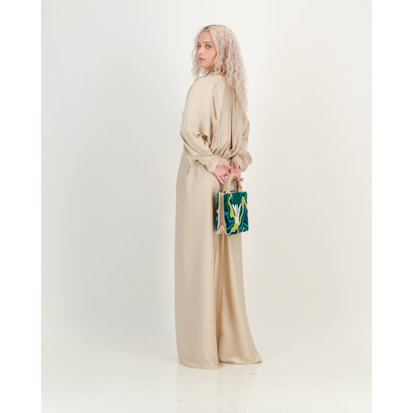 Formal Satin Dress in Hummus