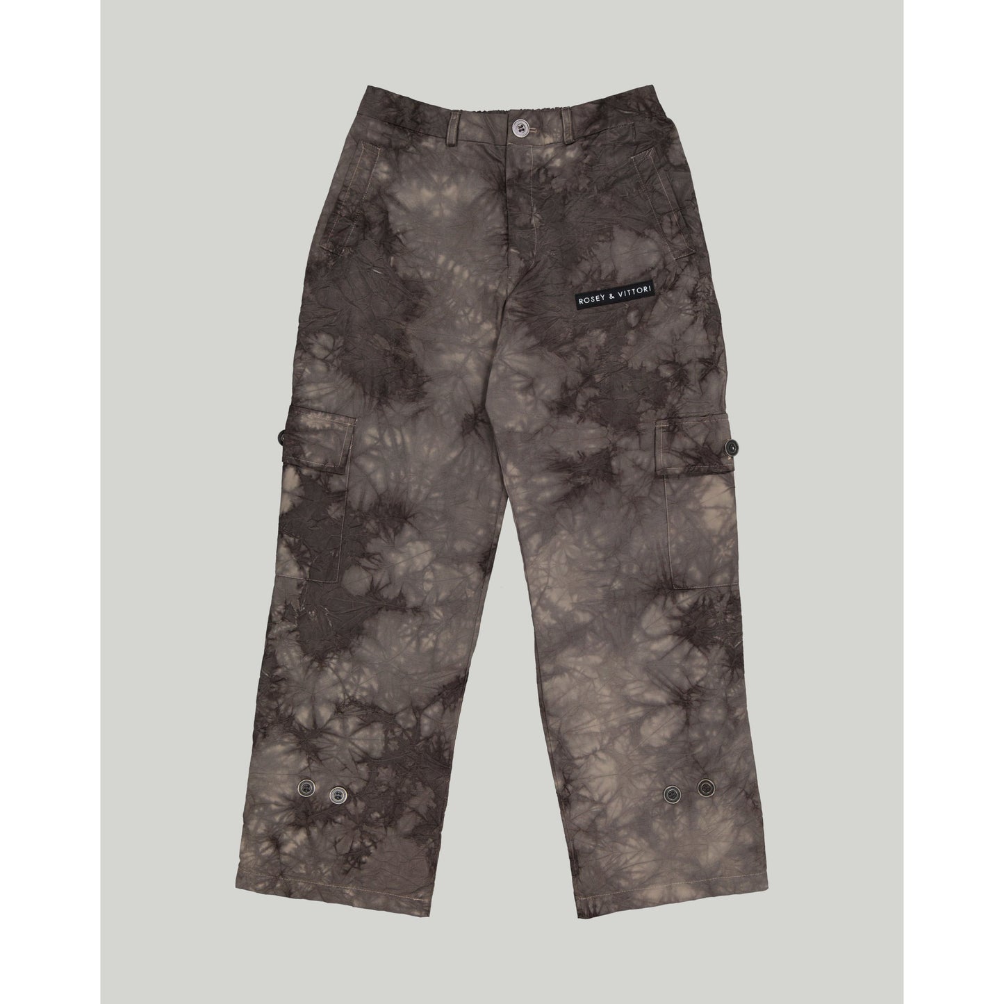 Cargo Pants in Stone with Black Crush Dye