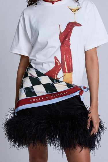 Amore Checkerboard Printed Scarf