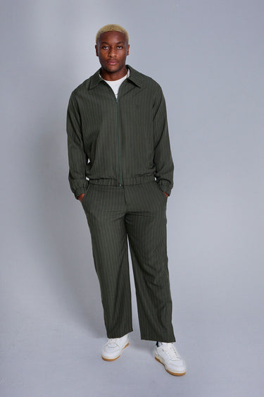 Olive Pinstripe Utility Pants
