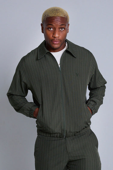 Olive Pinstripe Jacket