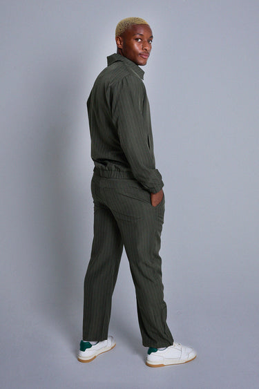 Olive Pinstripe Utility Pants