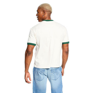 Cream & Green Ringer Tee