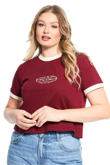 Burgundy Ringer Tee