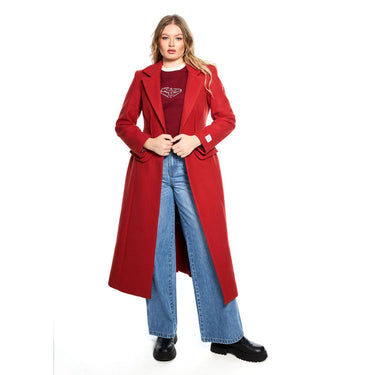 Exposed Dart Structured Coat - Chilli