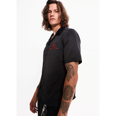 Black Satin Men's Shirt