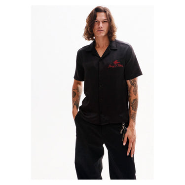 Black Satin Men's Shirt