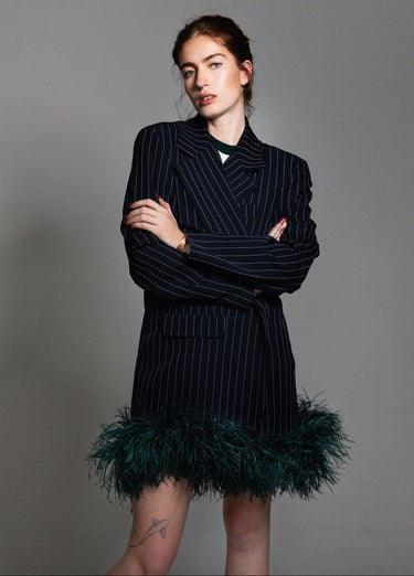 Navy Pinstripe Blazer